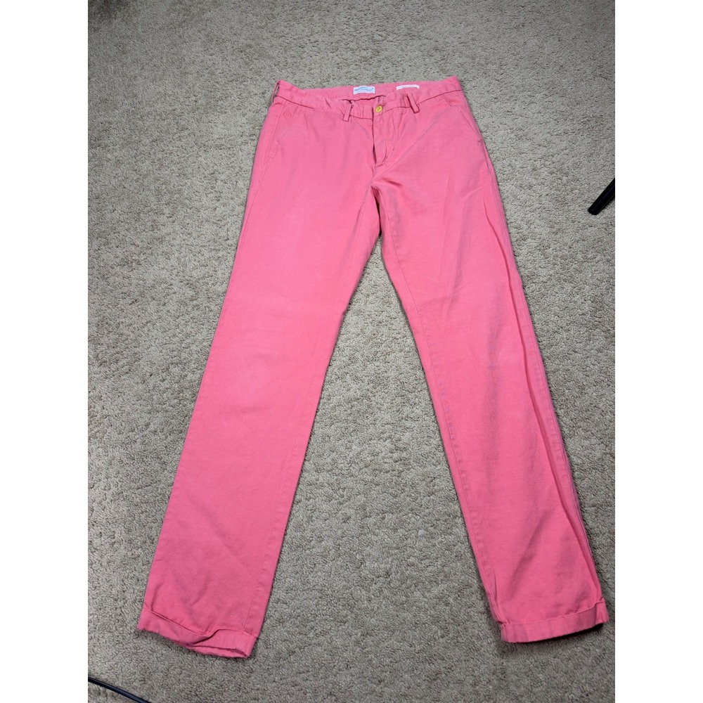 Gant Rugger Canvas Chino Pants Mens 31/32 Pink Slim Straight Cotton Chinos